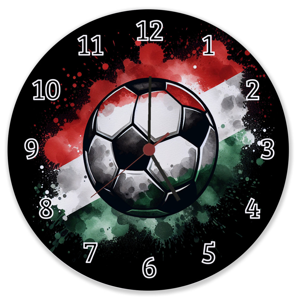 Fußball Ungarn Flagge Wanduhr