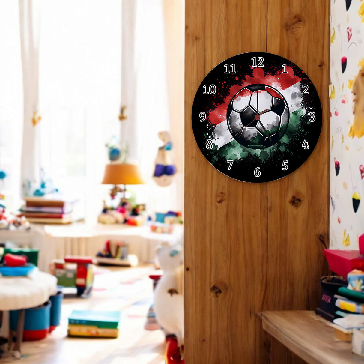 Fußball Ungarn Flagge Wanduhr