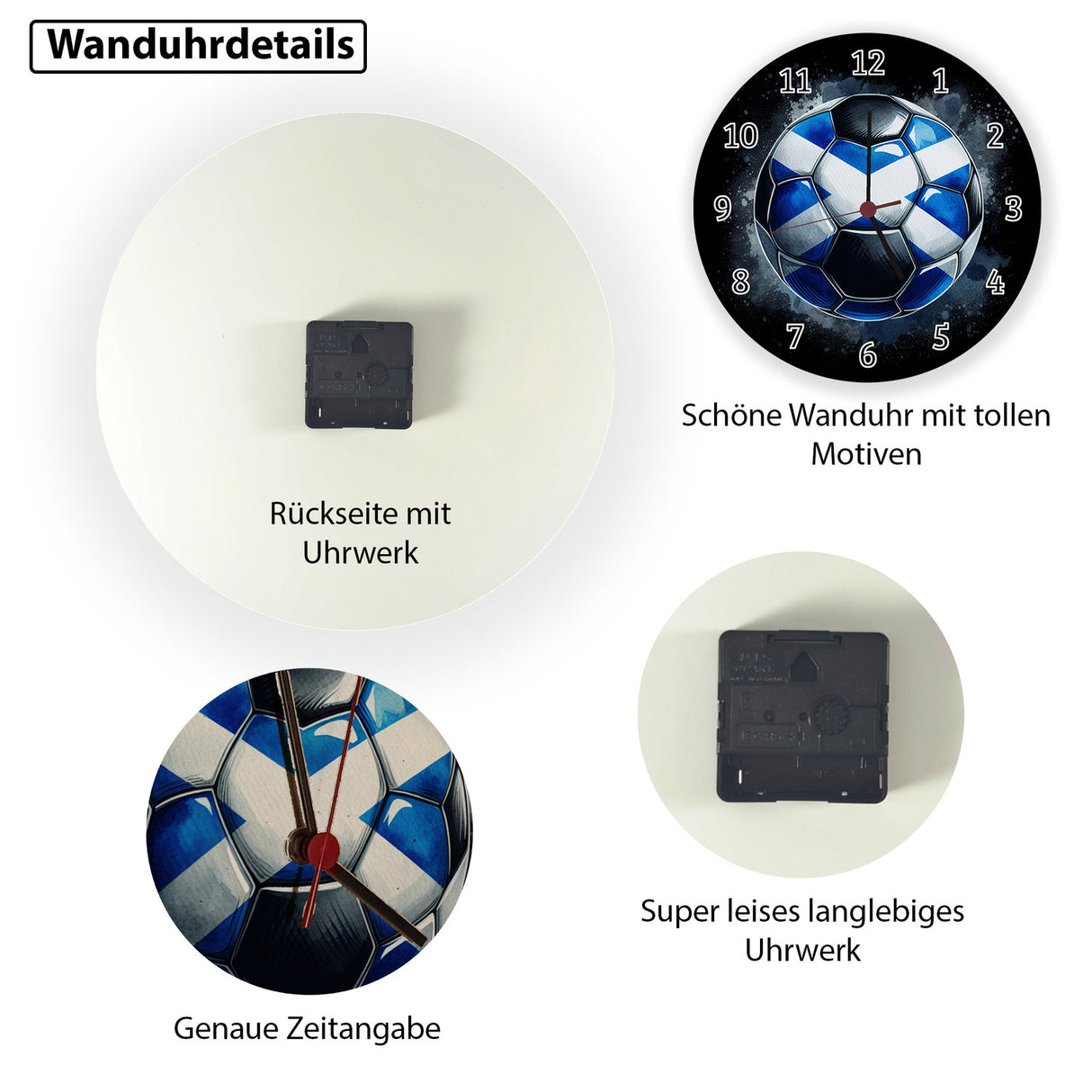 Fußball Schottland Flagge Wanduhr