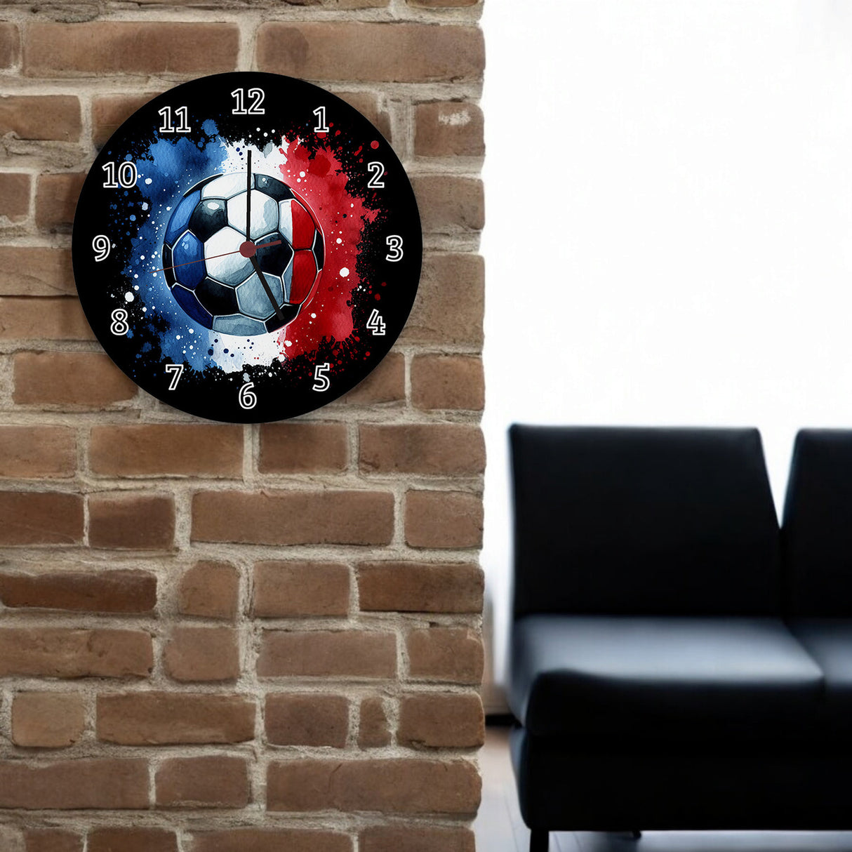 Fußball Frankreich Flagge Wanduhr