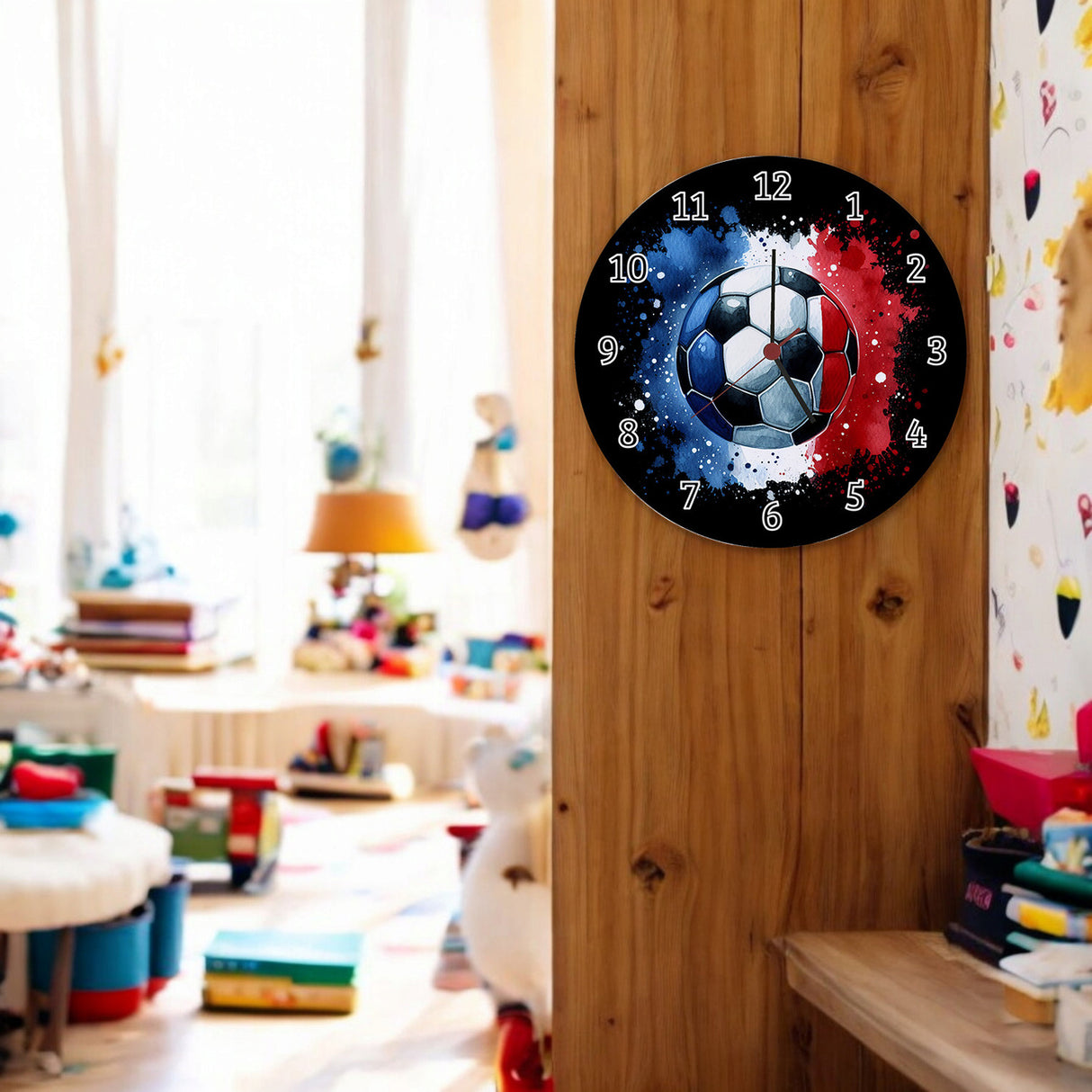 Fußball Frankreich Flagge Wanduhr