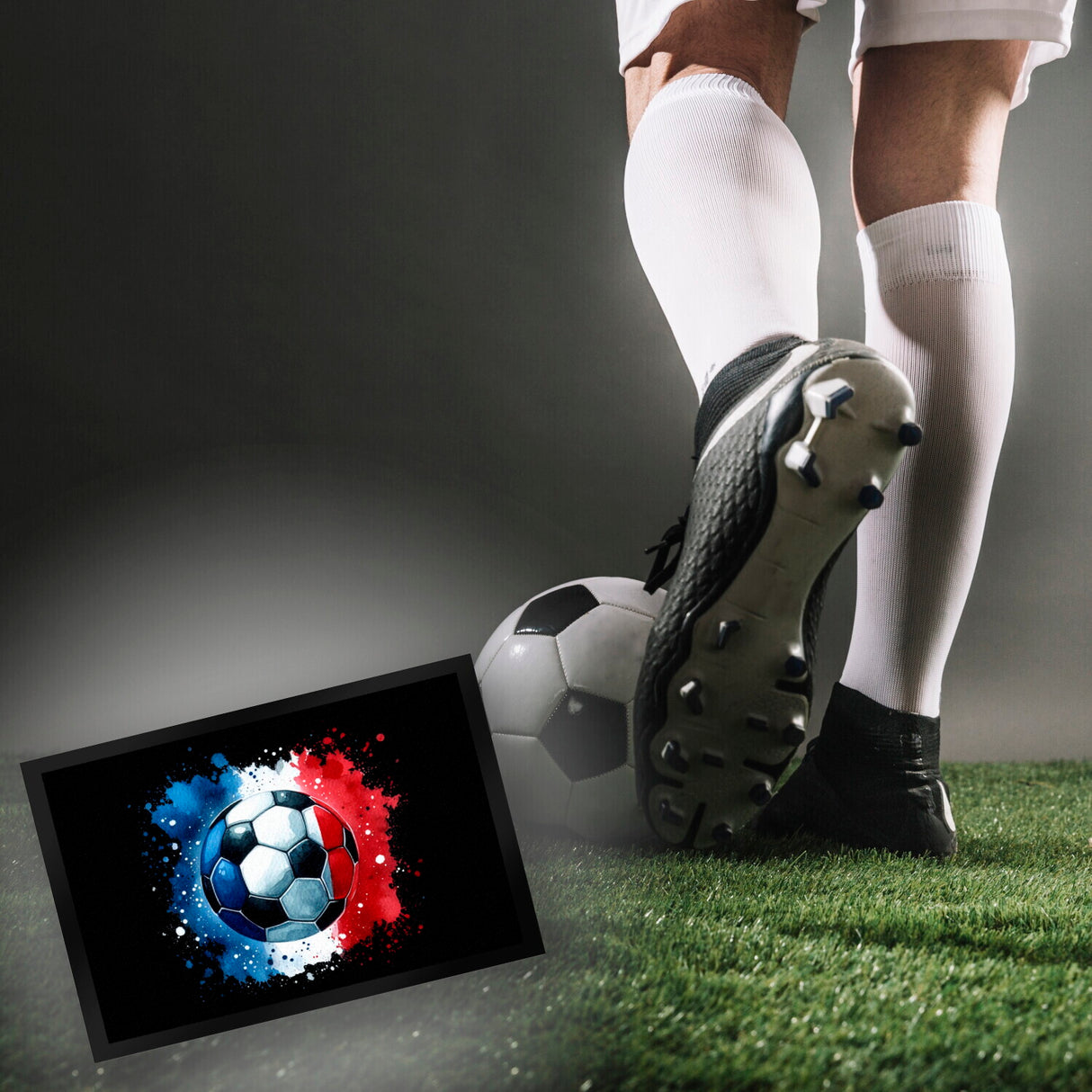 Fußball Frankreich Flagge Fußmatte in 35x50 cm