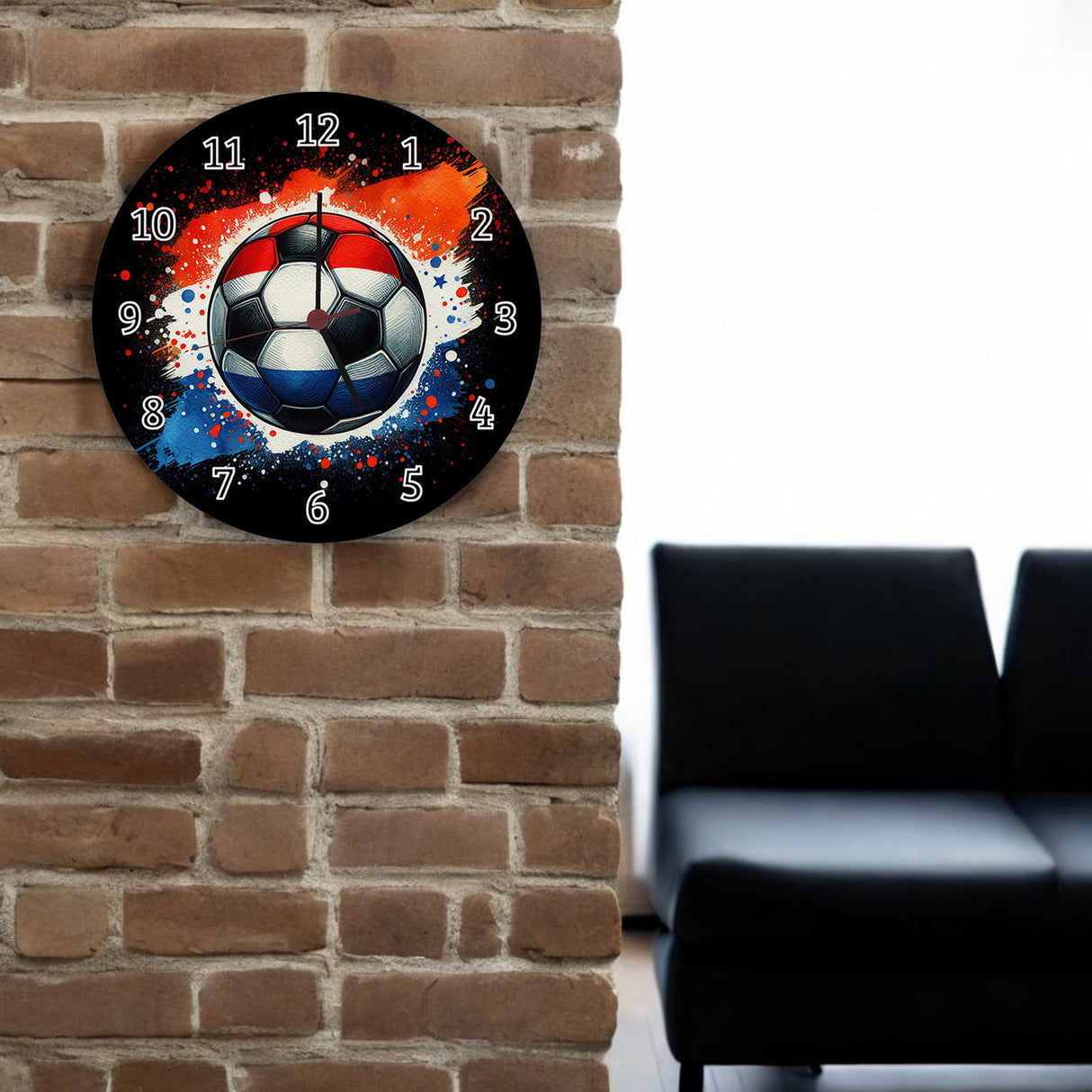 Fußball Niederlande Flagge Wanduhr