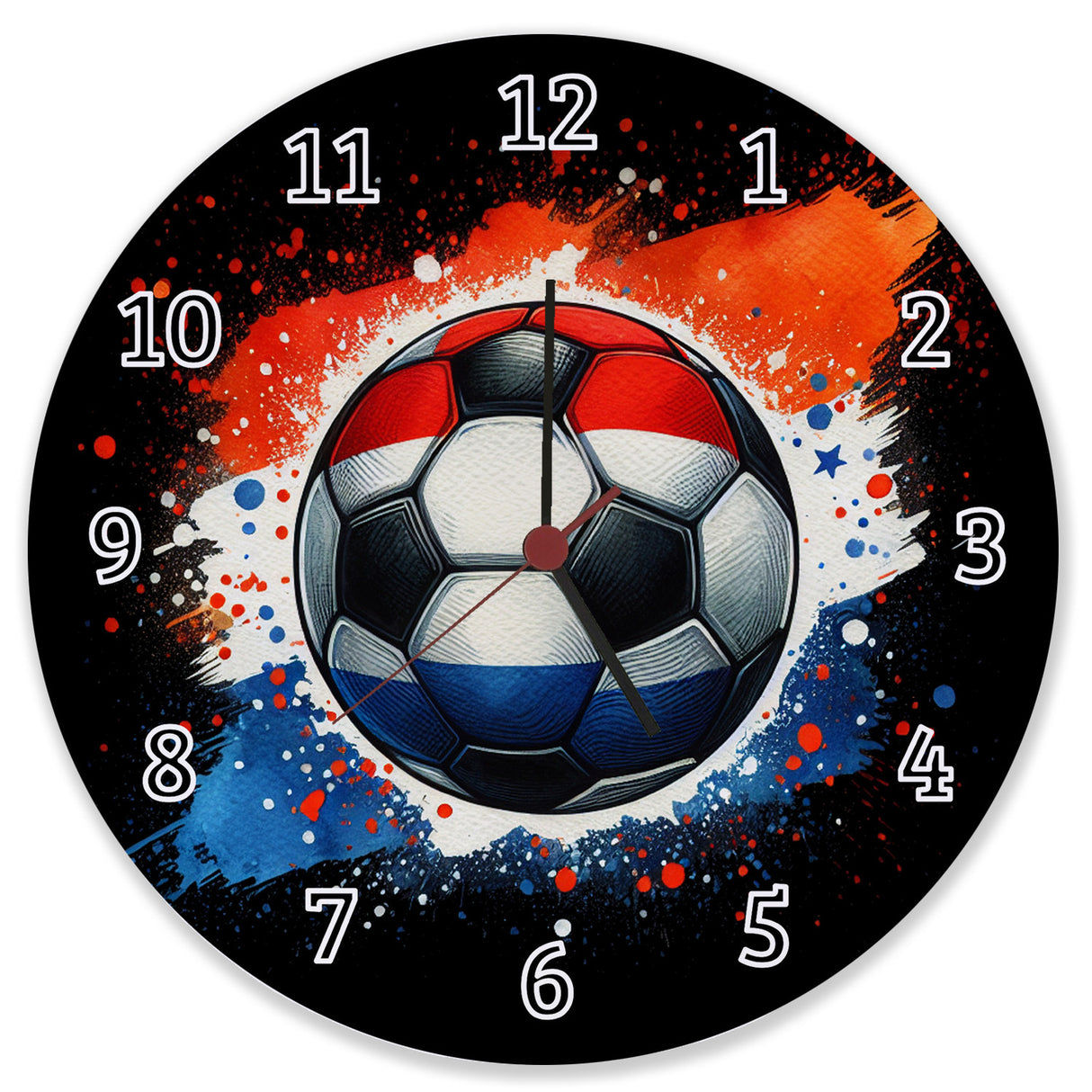 Fußball Niederlande Flagge Wanduhr