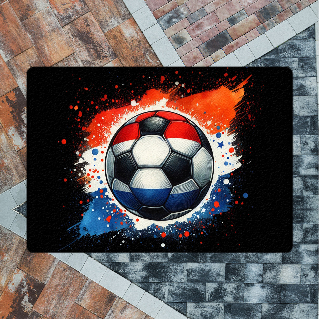 Fußball Niederlande Flagge Fußmatte in 35x50 cm ohne Rand