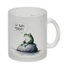 Griesgrämiger Frosch Kaffeebecher mit Spruch Go away, Monday!