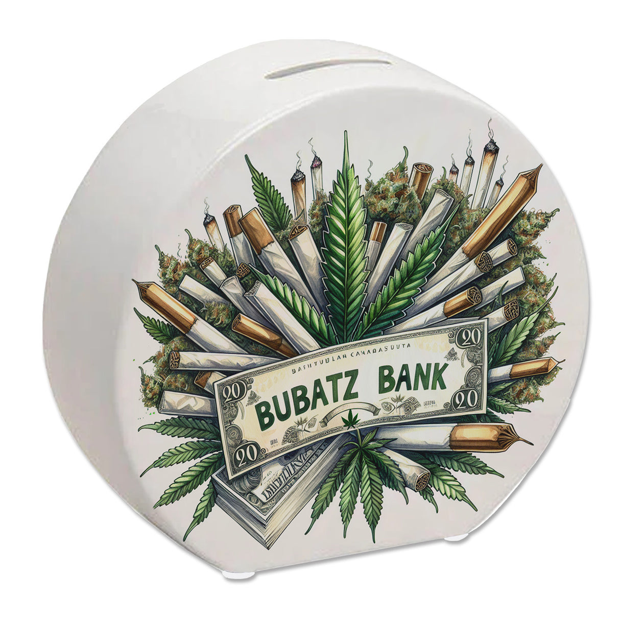 Marihuana Kiffer Spardose mit Spruch Bubatz Bank