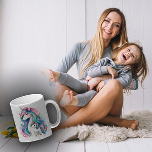 Einhorn-Mama mit Kind Kaffeebecher