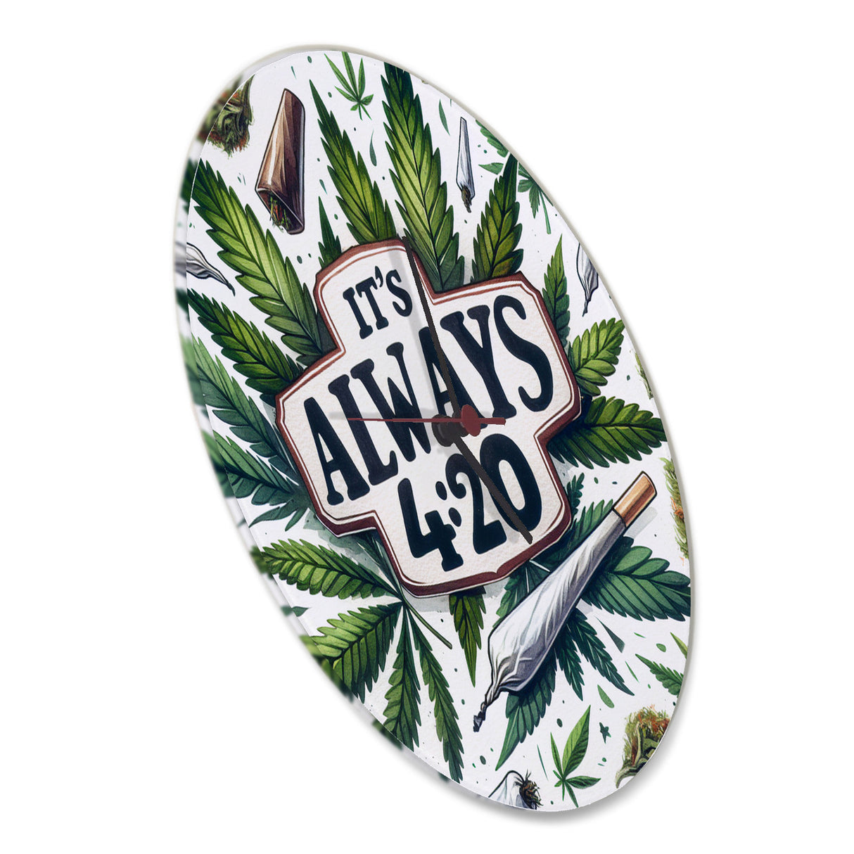 Marihuana Kiffer Wanduhr mit Spruch Its always 4:20