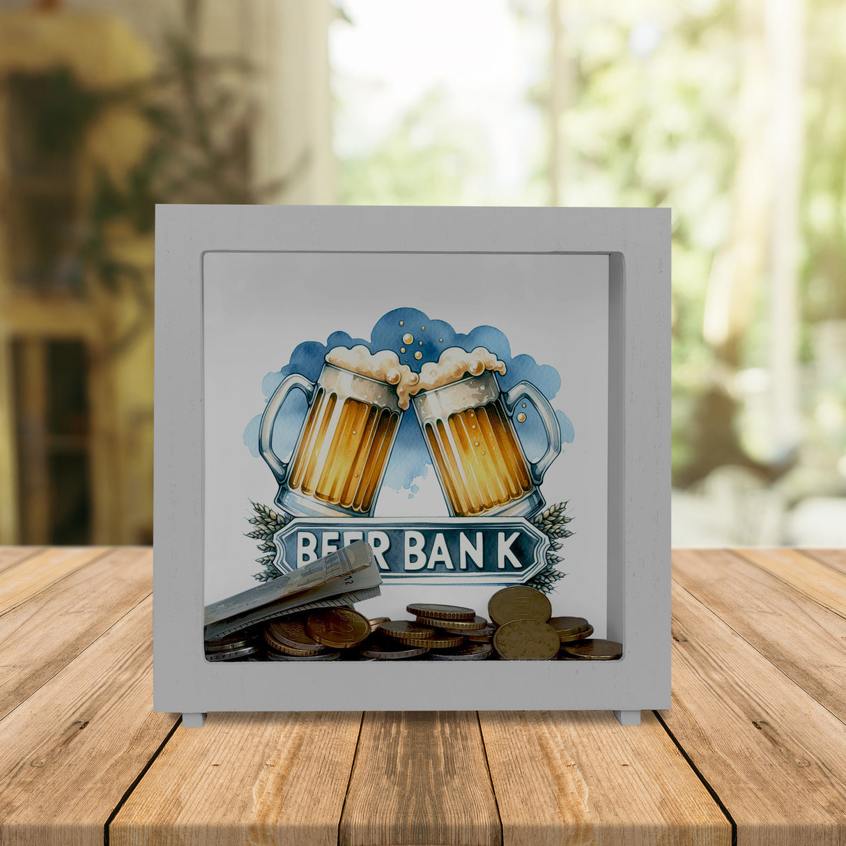 Bier Spardose mit Spruch Beer Bank