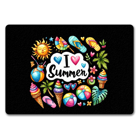 Endlich Sommer Fußmatte in 35x50 cm ohne Rand mit Spruch I love Summer