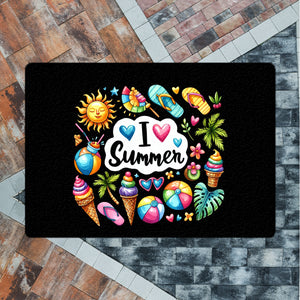 Endlich Sommer Fußmatte in 35x50 cm ohne Rand mit Spruch I love Summer