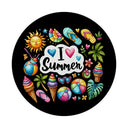Endlich Sommer Magnet rund mit Spruch I love Summer