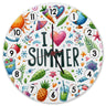 Sommer Wanduhr mit Spruch I love summer