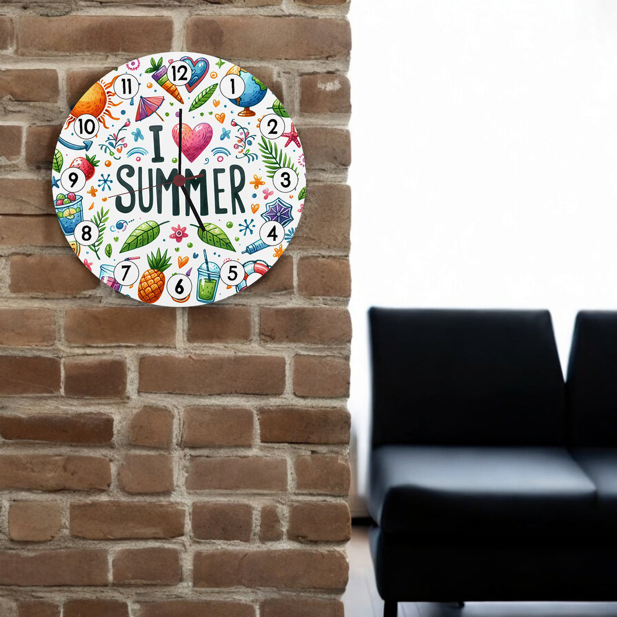 Sommer Wanduhr mit Spruch I love summer