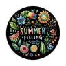 Sommer Vibes Magnet rund mit Spruch Summer feeling