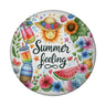 Sonne und Sommer Magnet rund mit Spruch Summer feeling