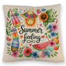 Sonne und Sommer Kissen mit Spruch Summer feeling