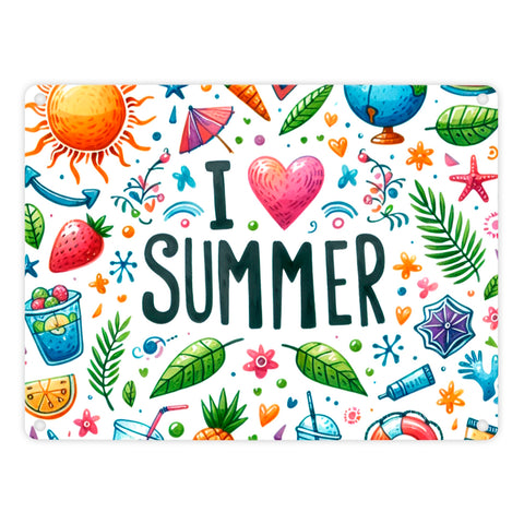 Sommer Metallschild in 15x20 cm mit Spruch I love summer