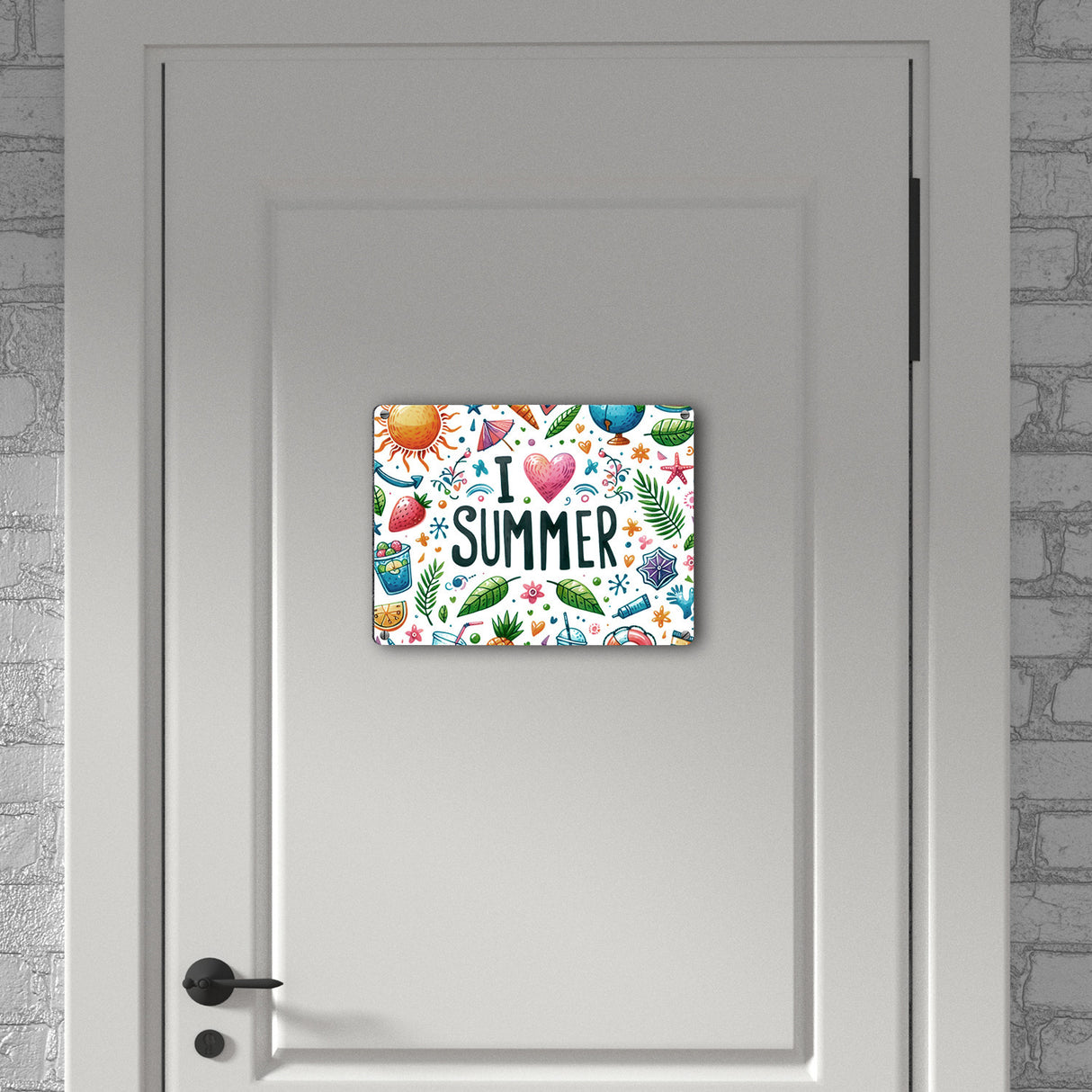 Sommer Metallschild in 15x20 cm mit Spruch I love summer