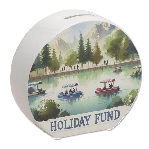 Urlaub am See Urlaubskasse Spardose mit Spruch Holiday Fund
