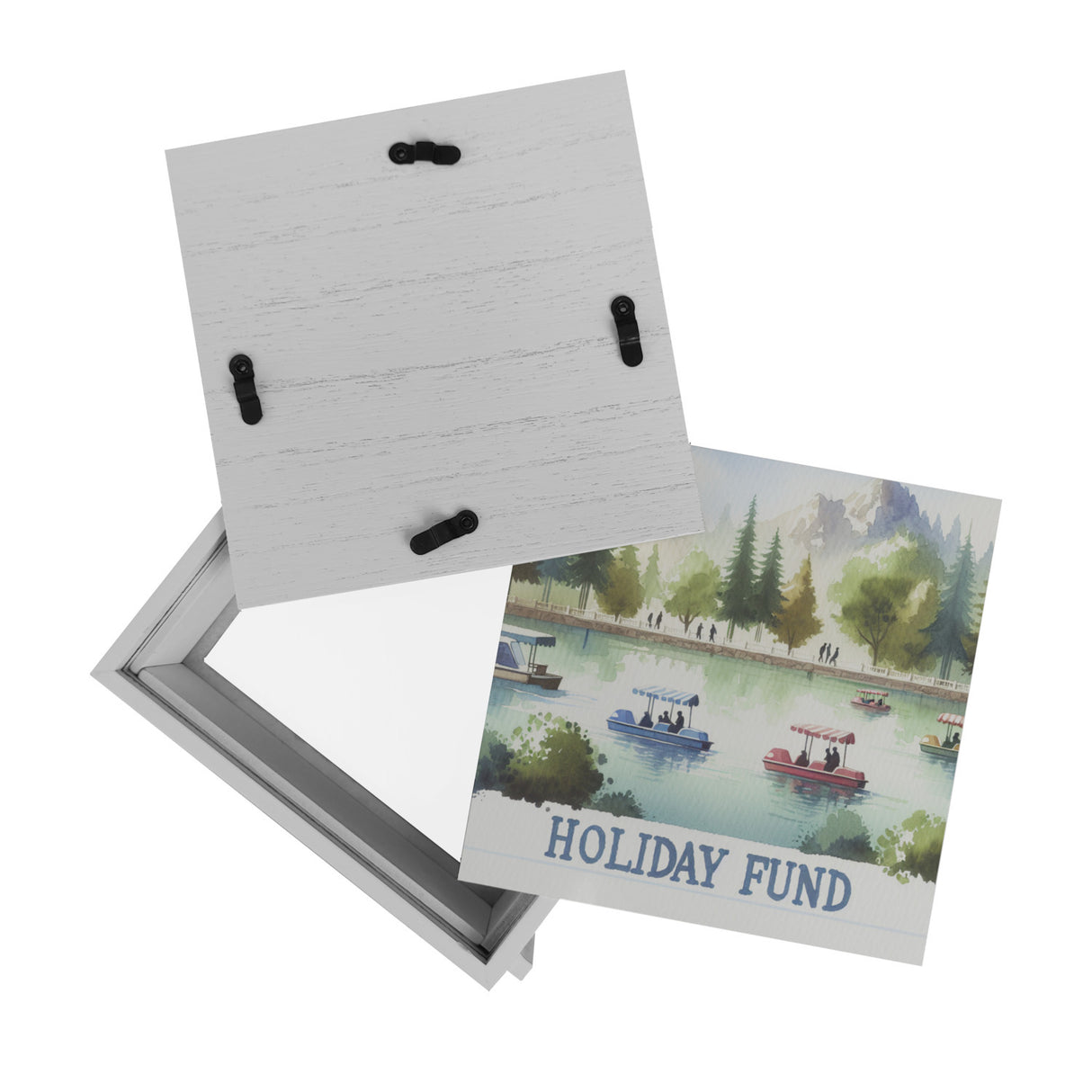 Urlaub am See Urlaubskasse Spardose mit Spruch Holiday Fund