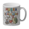 Tiere zur Einschulung Kaffeebecher mit Spruch Hurra ich bin Schulkind