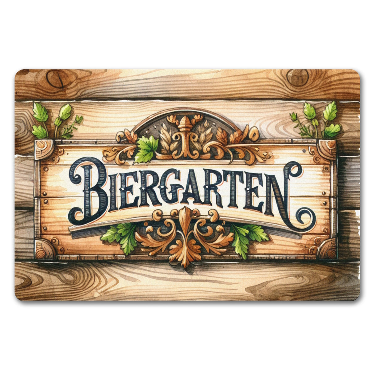 Biergarten Fußmatte in 35x50 cm ohne Rand