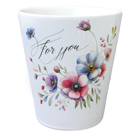 Blumen für dich Deko Blumentopf mit Spruch For You