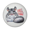 Pummeliges Chinchilla Magnet rund mit Spruch Chill mal