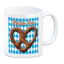 Brezelherz Bayernflagge Kaffeebecher mit Spruch Brezn Fan