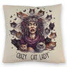 Katzenfrau Kissen mit Spruch Crazy Cat Lady