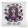 Katzenfrau Kissen mit Spruch Crazy Cat Lady