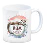 Schlafender Otter Kaffeebecher mit Spruch Relax Tasse