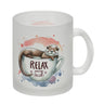 Schlafender Otter Kaffeebecher mit Spruch Relax Tasse