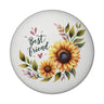 Beste Freundin Sonnenblume Magnet rund mit Spruch Best friend