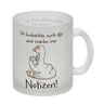 Gilbert die Gans Kaffeebecher mit Spruch Ich mache mir Notizen