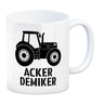 Traktor Kaffeebecher mit Spruch Ackerdemiker