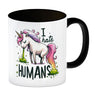 Kotzendes Einhorn Kaffeebecher mit Spruch I hate Humans