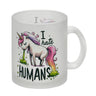 Kotzendes Einhorn Kaffeebecher mit Spruch I hate Humans