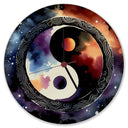 Yin und Yang Aquarell Wanduhr