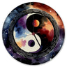 Yin und Yang Aquarell Wanduhr