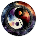 Yin und Yang Aquarell Wanduhr