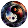 Yin und Yang Aquarell Wanduhr