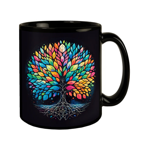 Lebensbaum Tasse in Schwarz