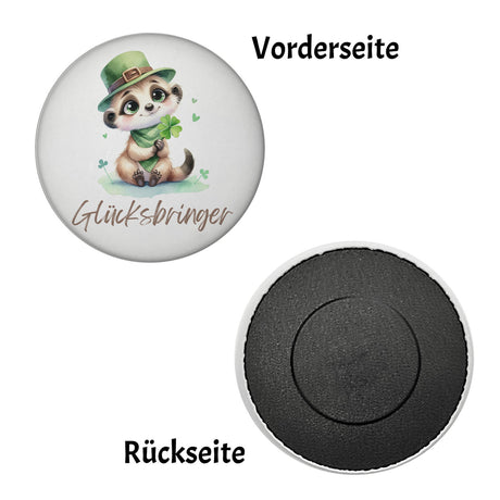 Erdmännchen Glücksbringer Magnet rund