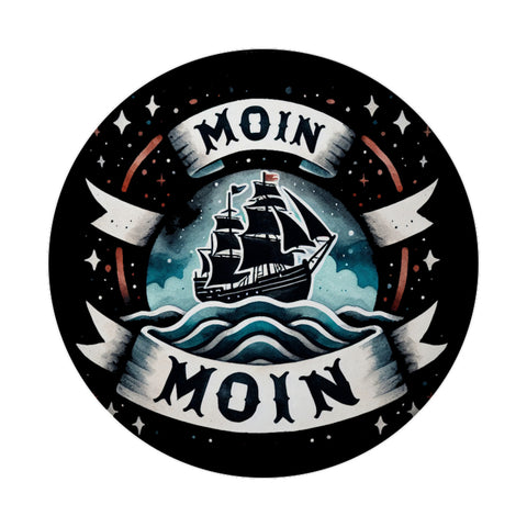 Segelschiff Moin Moin Magnet rund