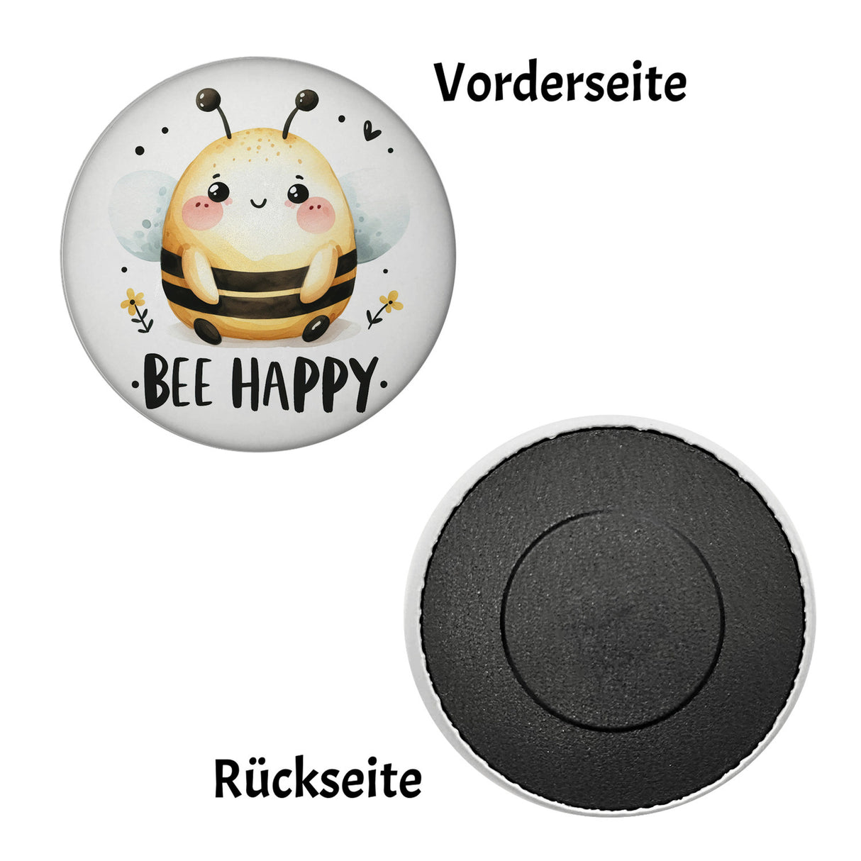 Biene Bee Happy Magnet rund