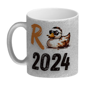 Ente mit Sonnenbrille Kaffeebecher mit Spruch Rente 2024