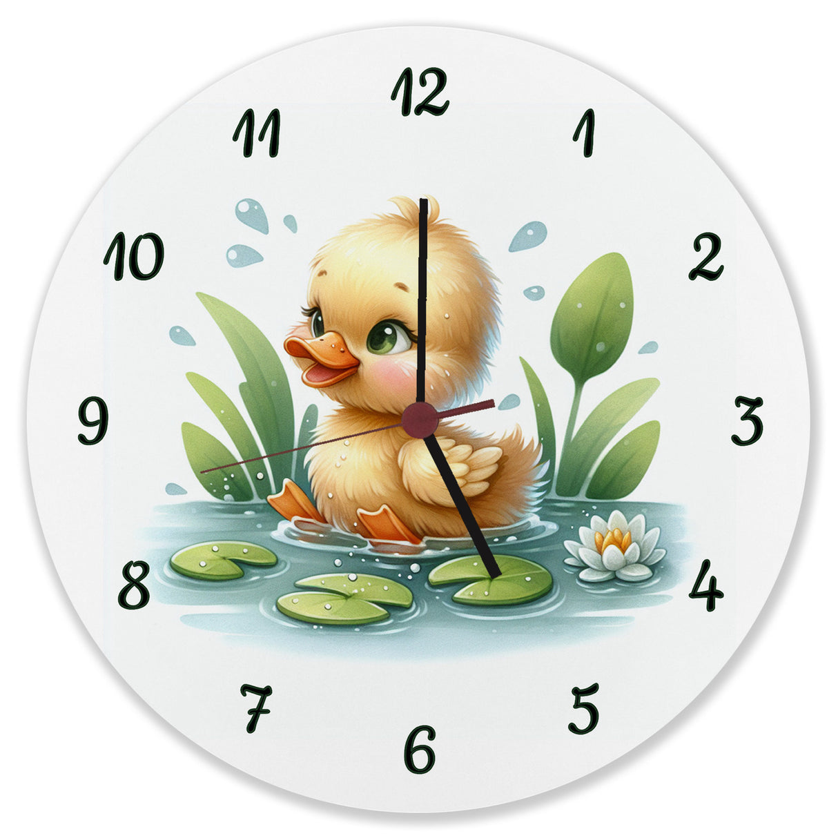 Planschente Ente Wanduhr